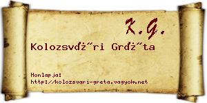Kolozsvári Gréta névjegykártya